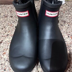 Hunter Fleece Lined Black Rainboots